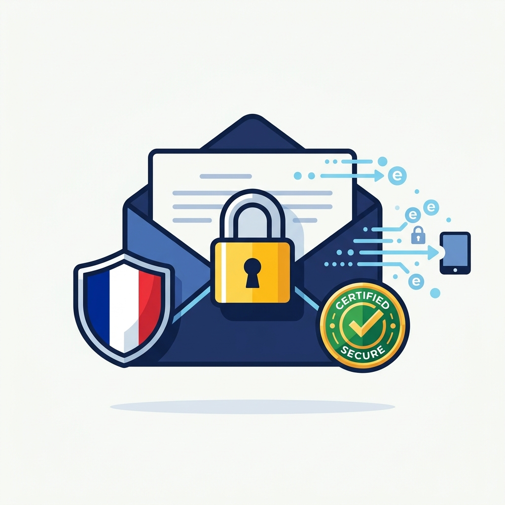 Illustration de l'envoi d'une lettre recommandée électronique